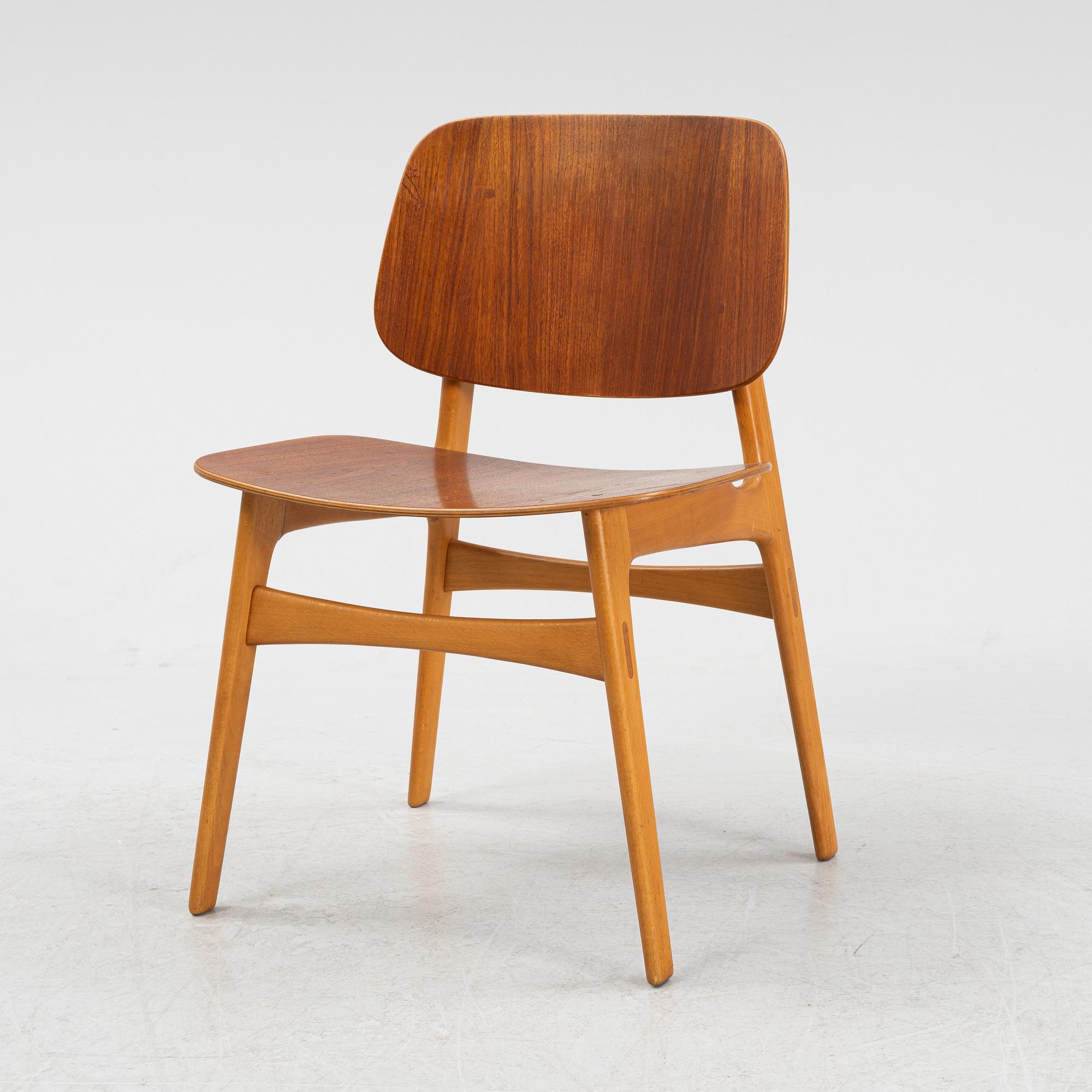 Børge Mogensen, a model '155' teak chair, Denmark, 1950's.