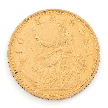 Guldmynt, Danmark, Christian IX, 10 kr, 1900,