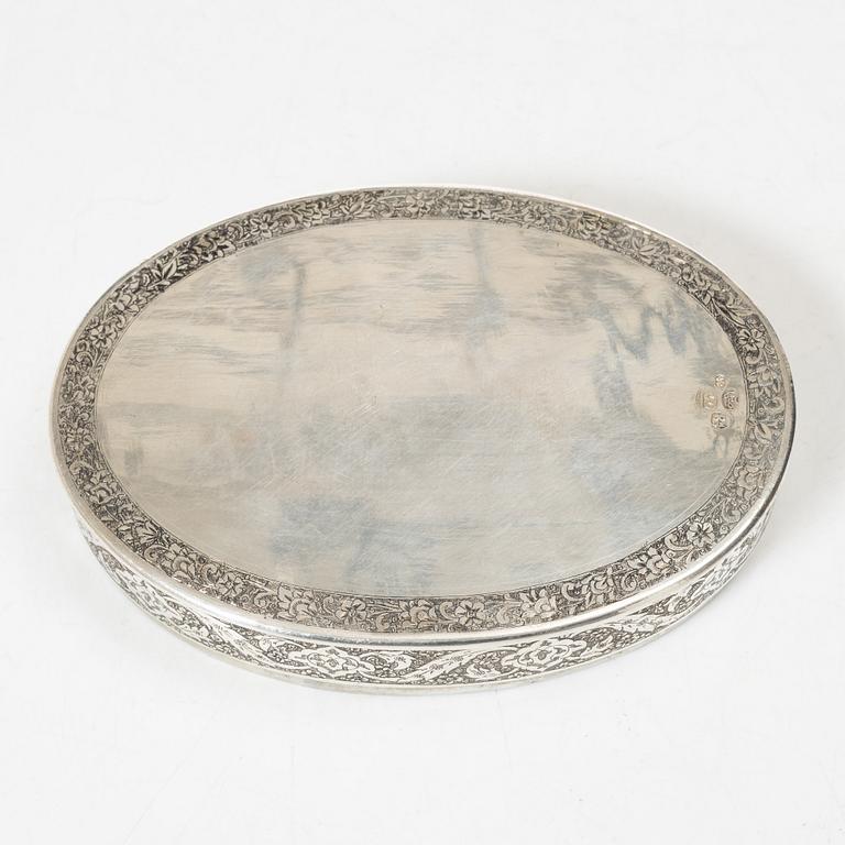 Ask med lock, silver, Persien (Iran), sen Qajardynasti / tidigt 1900-tal.