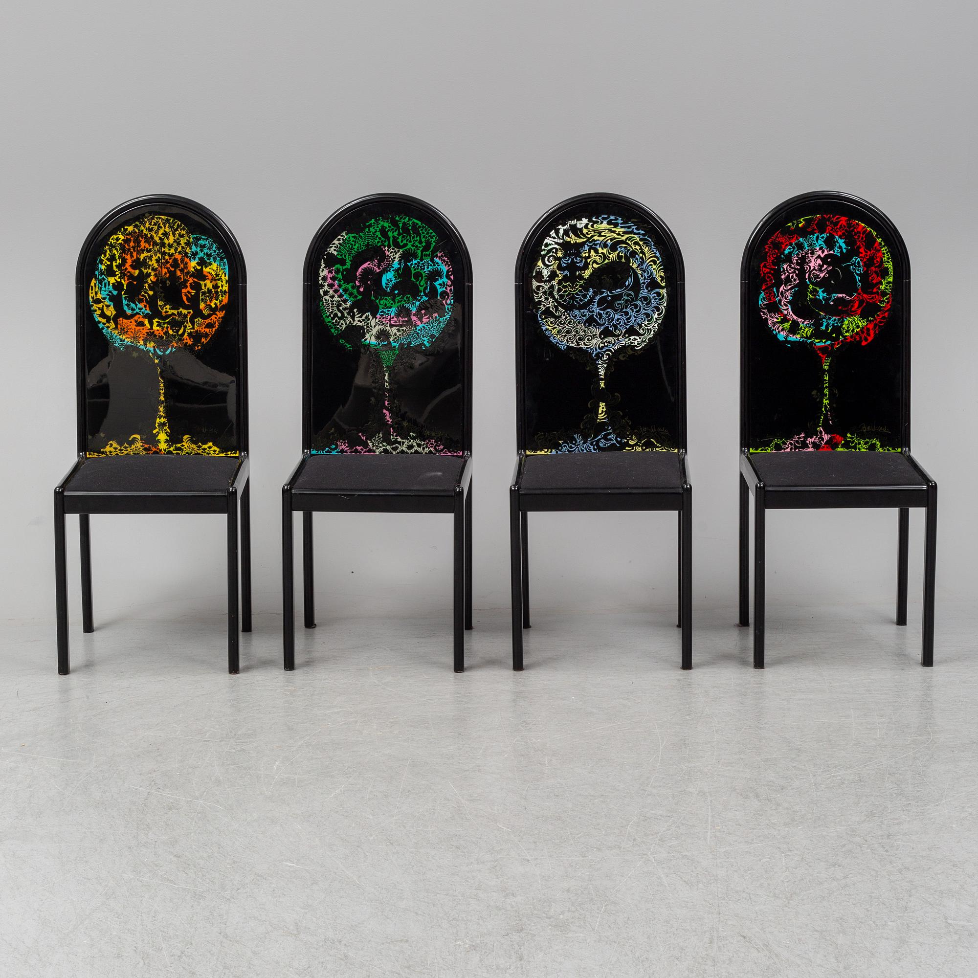 BJÖRN WIINBLAD, a five-piece dining suite from Rosenthal, Germany, 1976. Printed signature, numbered 112/300.