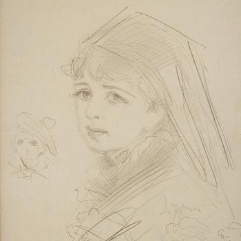 Anders Zorn, A portrait sketch and caricature drawings.