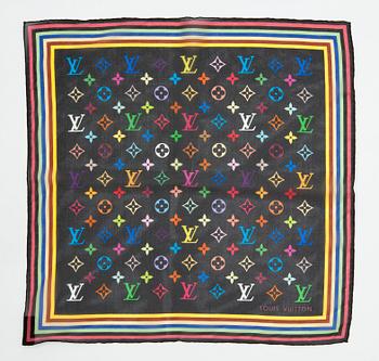 LOUIS VUITTON, two monogram multicolored silk handkerchiefs.