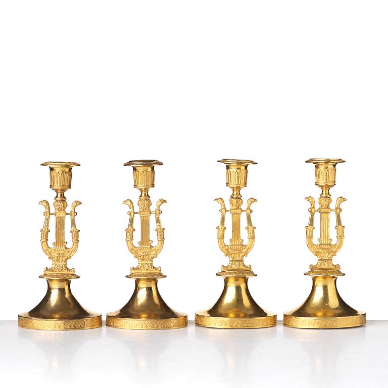 Four Russian Empire candlesticks, beginning of the 19th century.