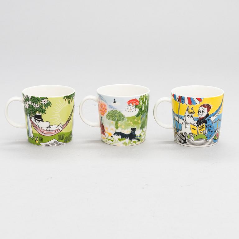 MOOMIN-MUGS, seven porcelain, Moomin Characters, Arabia 2012-2020.