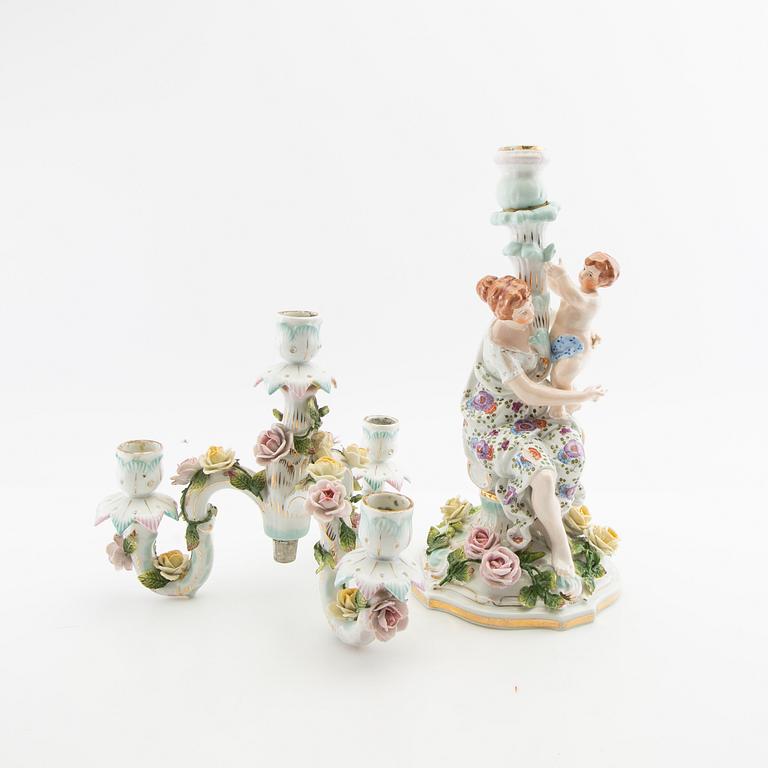 Candelabrum Rococo style Germany mid-20th century porcelain.