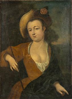 Okänd konstnär 1700-tal , Lady with riding stick.