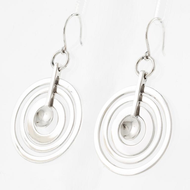 Tapio Wirkkala, a pair of earrings "Silvermoon", sterling silver, for Kultakeskus.