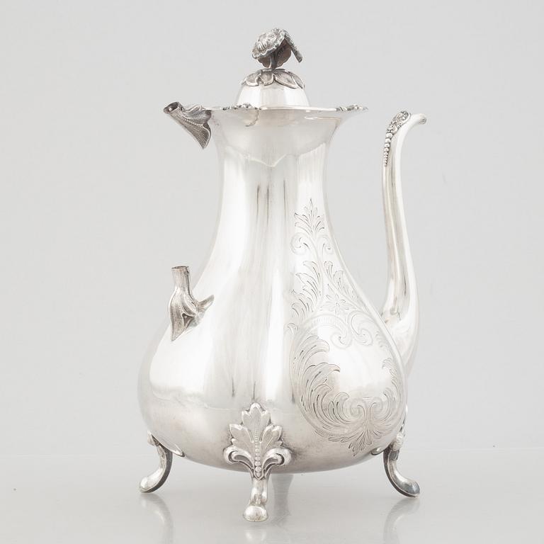 Kaffekanna, silver, GAB, Stockholm, 1886.