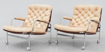 FÅTÖLJER, ett par, "Karin" Bruno Mathsson, Dux, 1900-tal.