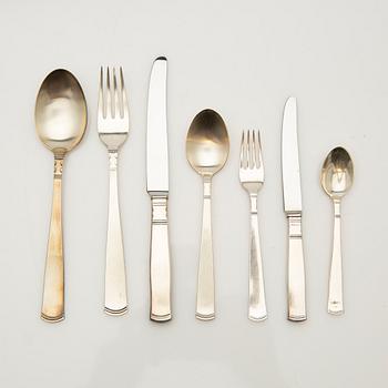 Jacob Ängman, bestickuppsättning, 106 delar, silver, "Rosenholm", GAB, Stockholm, 1900-talets andra hälft.