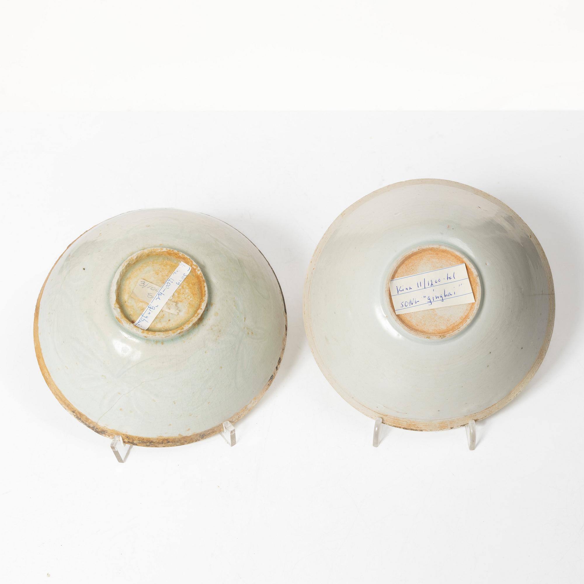Two ceramic bowls, China, Song dynasty (960-1279).
