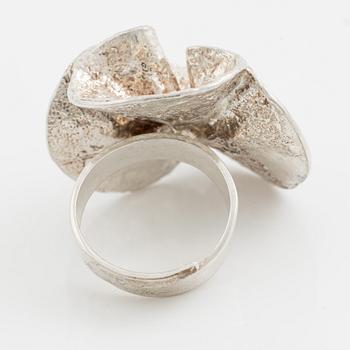 Theresia Hvorslev, bracelet, ring, pendant, earrings, 1 pair, sterling silver, chain, silver, Lidköping 1977, 1976, 1978 and 1973.