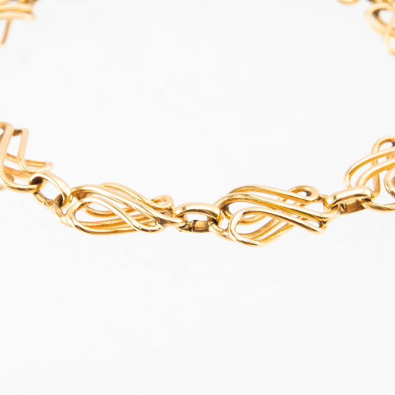 Bracelet, 18K gold, Stockholm 1956, fantasy link.