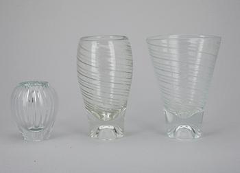 VASER, 3 st, glas, "Löytö" (Fynd)-serien, Tapio Wirkkala.