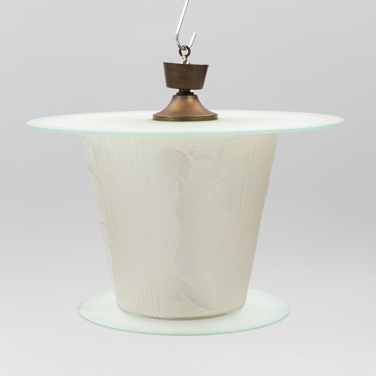 Harald Notini, a ceiling lamp model 10918, Arvid Böhlmarks Lampfabrik, Stockholm, 1930s.