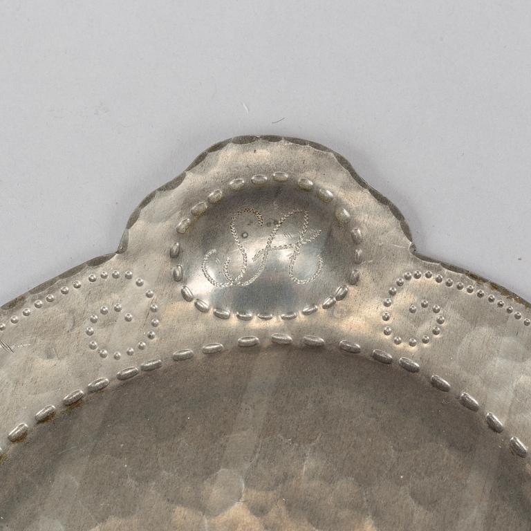 A pair of pewter wall sconces, K Wiholm, Stockholm 1925.