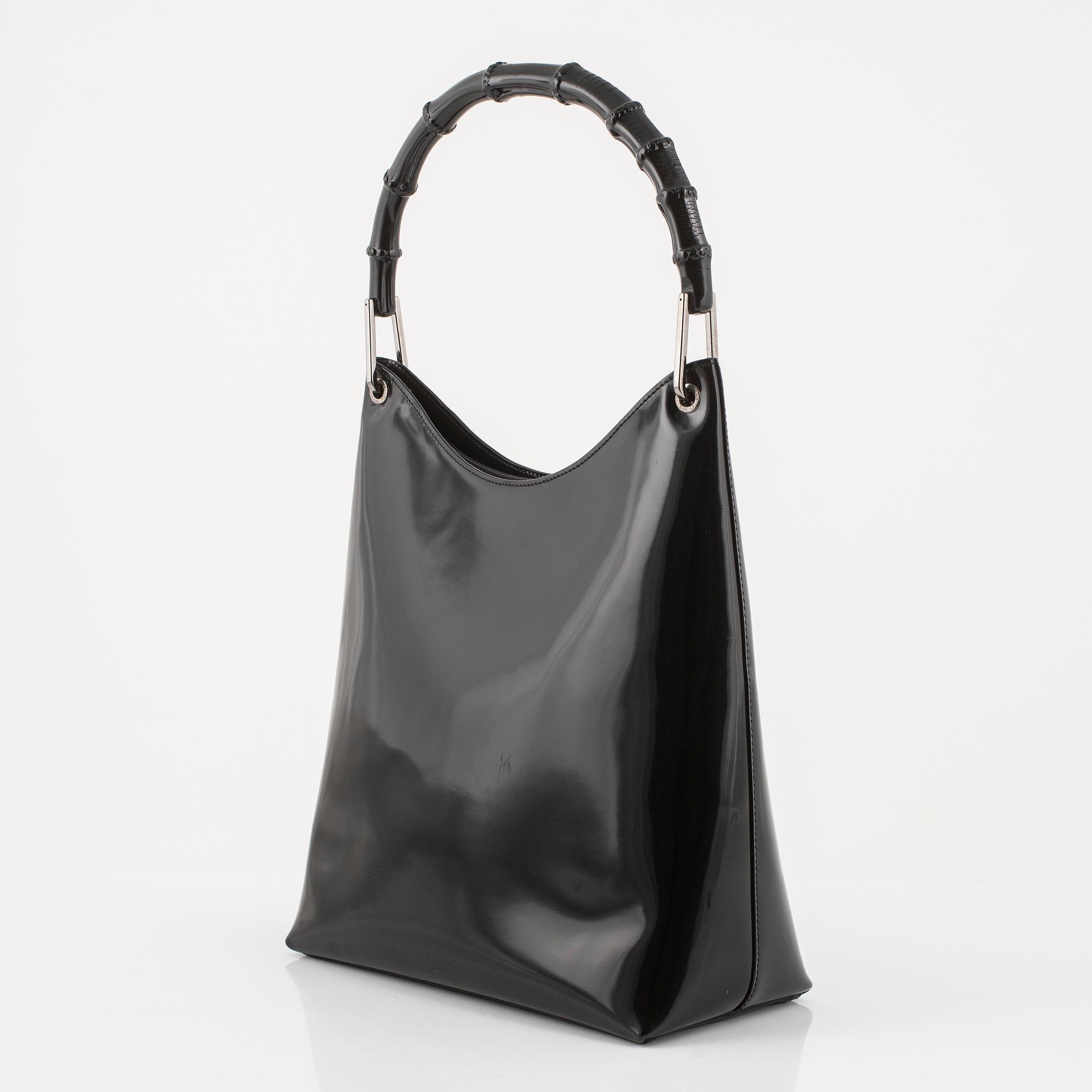 Gucci, a black leather 'Bamboo' bag.