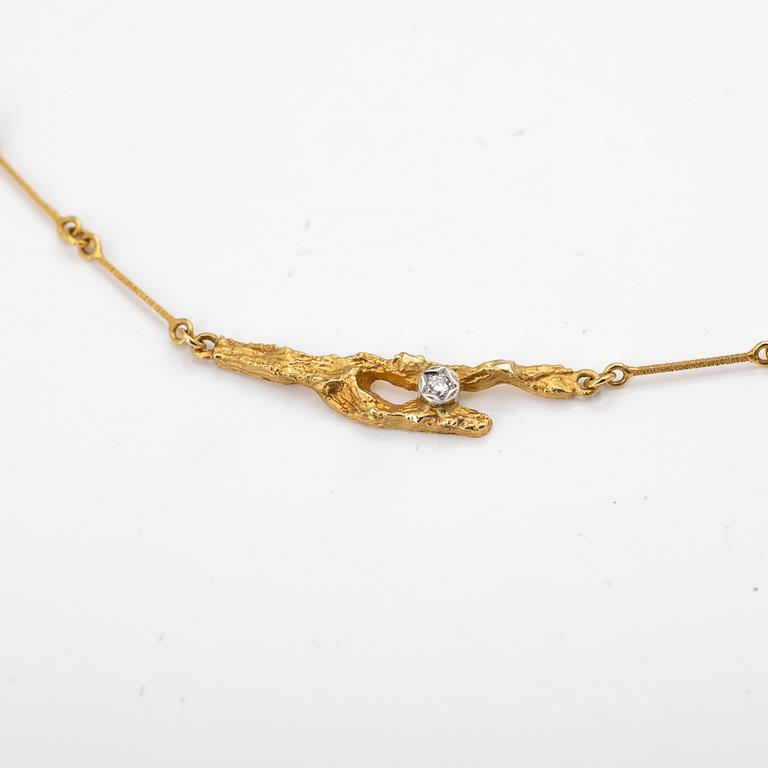 Björn Weckström, Collier, "Diamantknopp", 18K guld, diamant, Lapponia.