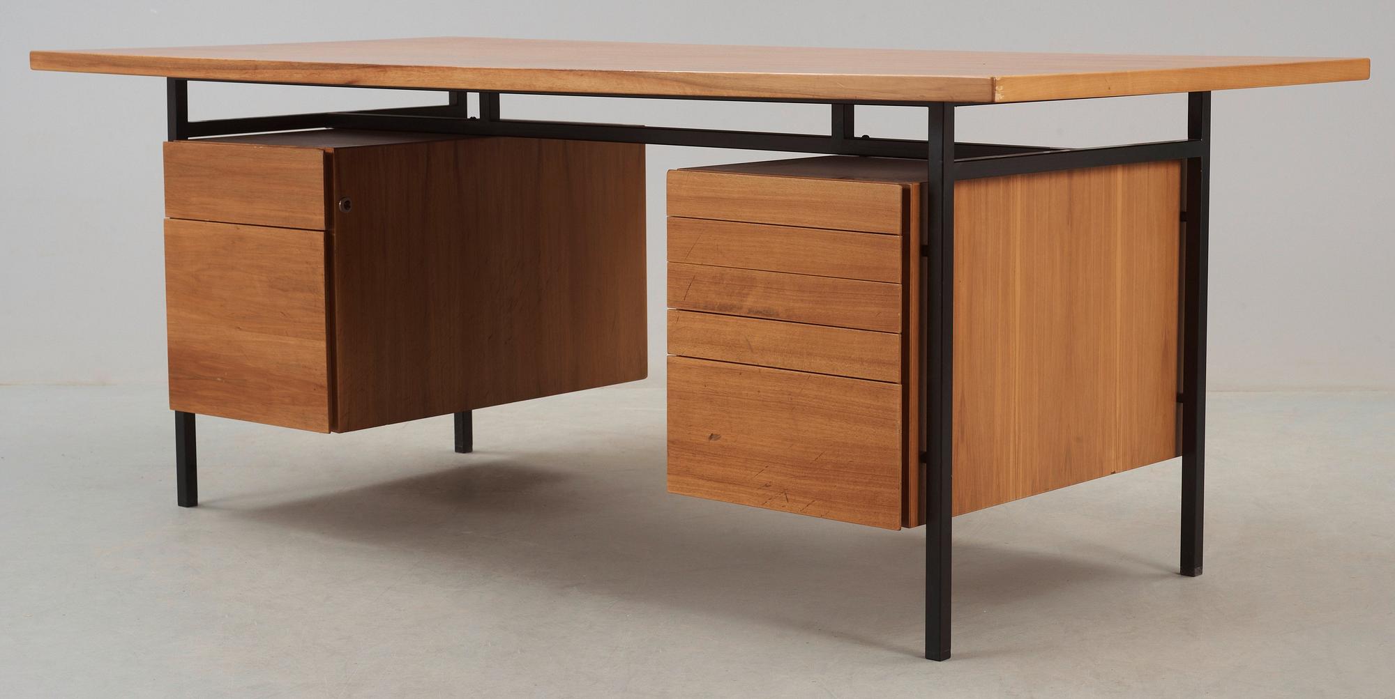 SKRIVBORD, "Large Executive Desk", Florence Knoll, Knoll International, NK:s verkstäder i Nyköping, 1964.