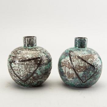 A pair of Ingrid Atterberg vases  Uppsala Ekeby, Sweden, signed.