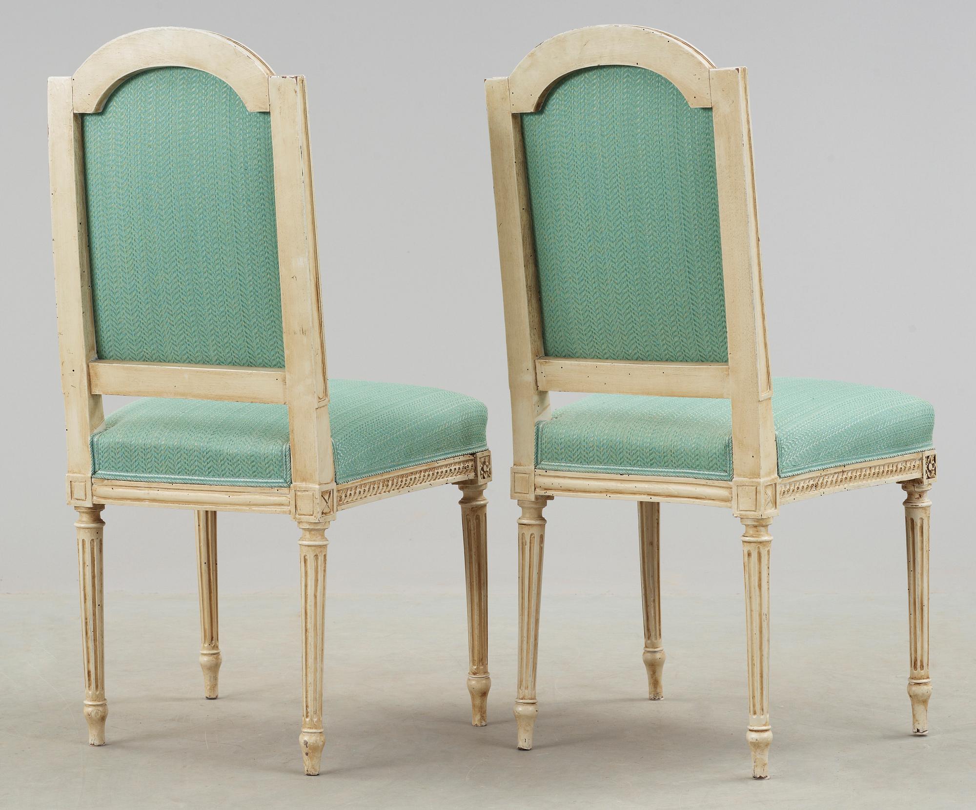 STOLAR, ett par, Louis XVI-stil, 1900-tal.