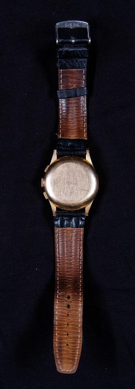 ARMBANDSUR, guld 18k Chronographe Suisse.