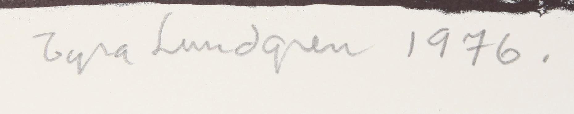 TYRA LUNDGREN, litografi, signerad och daterad 1976.
