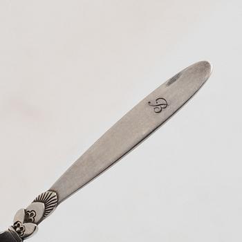 Gundorph Albertus, A set of six sterling silver mocha spoons, model, 'Cactus', Georg Jensen, Denmark, 1933-44.