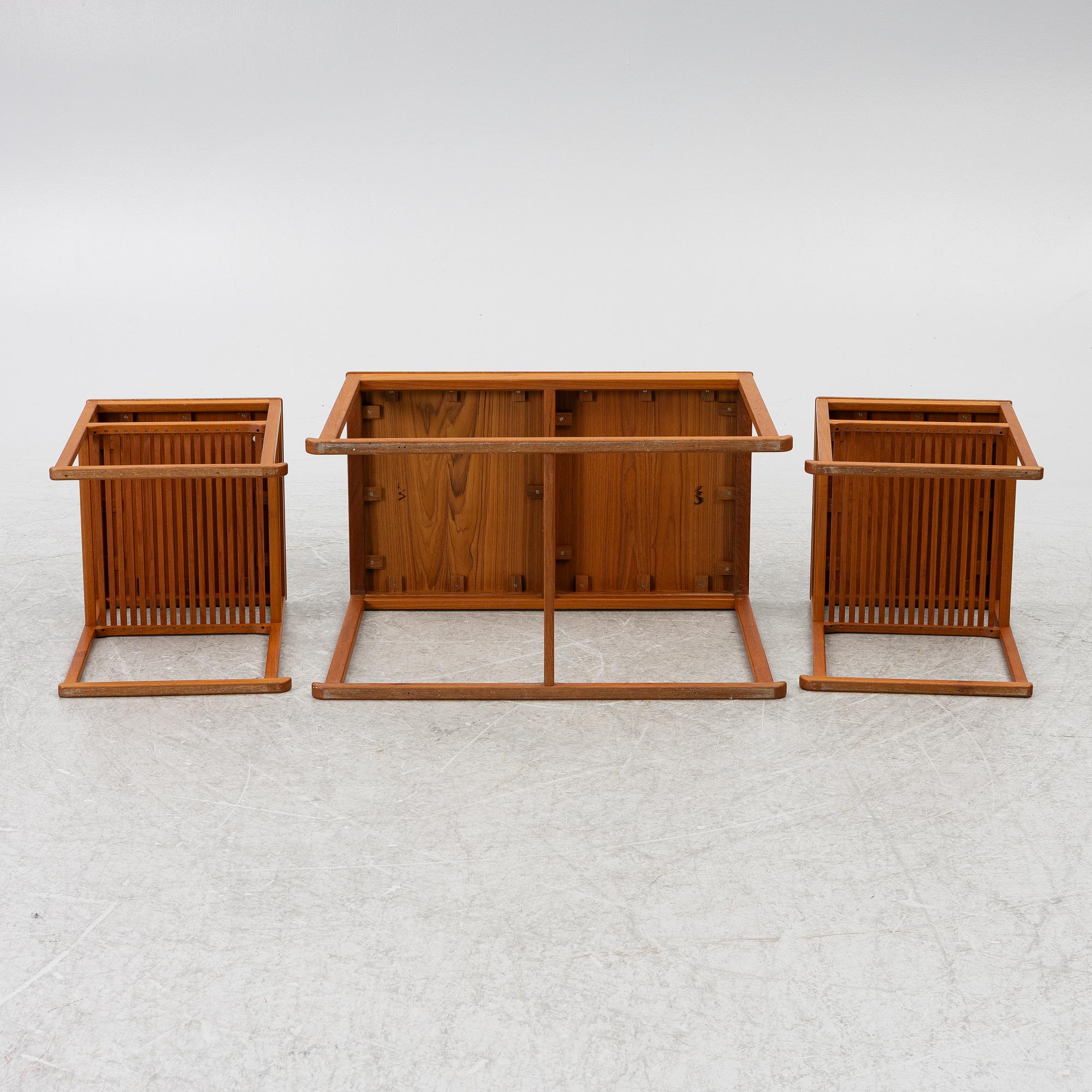 Carl Malmsten, a nest of three 'Släden' tables.