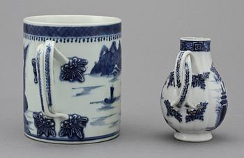 MUGG och KANNA, porslin, Kina, 1700/1800-tal.