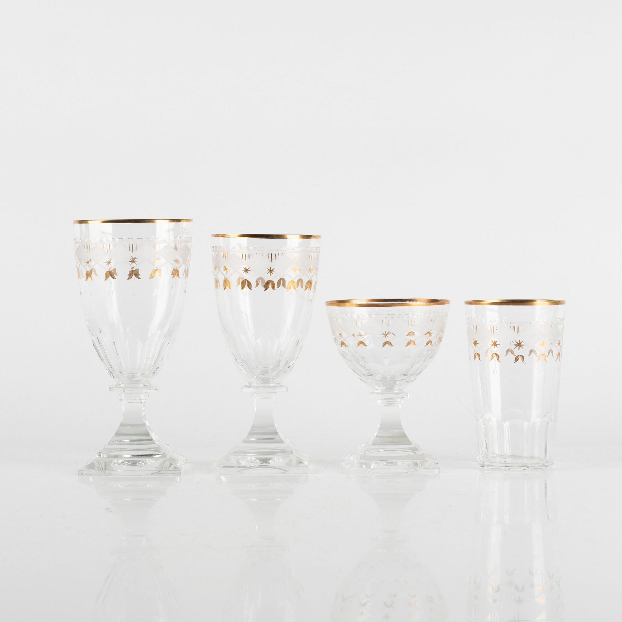 A 46-piece glass service, 'Junior', Kosta, Sweden.