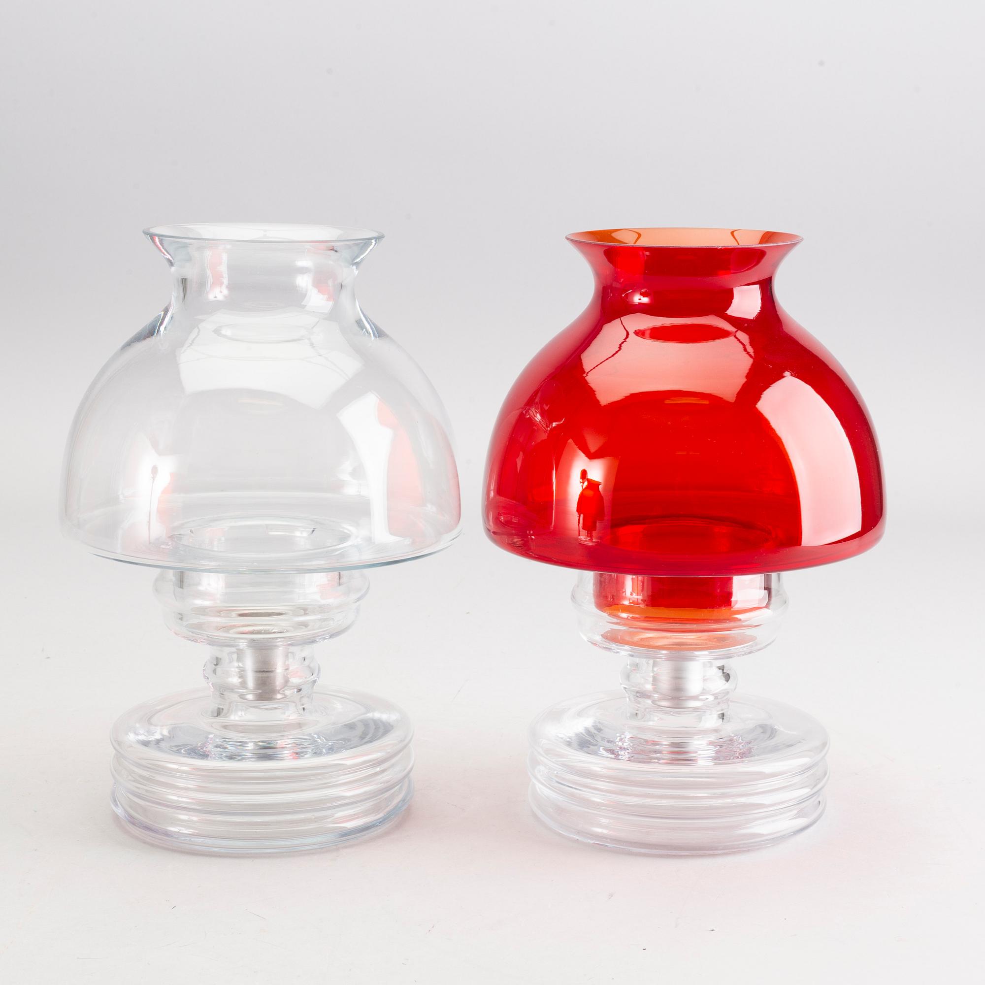 NANNY STILL, lyktor, 3 st, "Apollo 1960", glas, Riihimäen Lasi, 1970-tal.