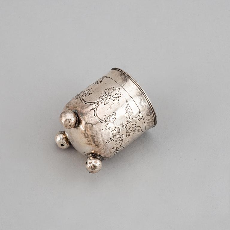 A parcel-gilt silver beaker, Moscow 18th century.