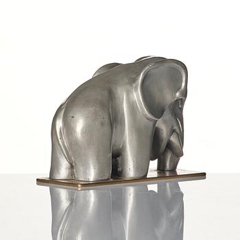 Björn Trägårdh, a pewter sculpture of an elephant model "1734", Firma Svenskt Tenn, Stockholm 1930s-40s.
