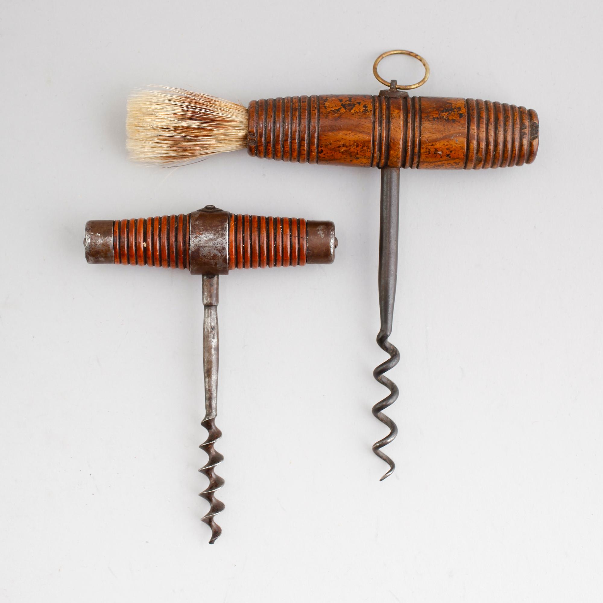 KORKSKRUVAR, 2 st, 1800-tal.