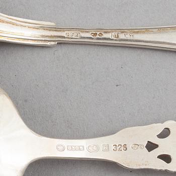 Cutlery, 27 pieces, silver, 18th-19th Century, mostly Sweden.
