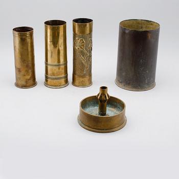 MILITARIA,  sk Trench Art, 5 delar, England, Första Världskriget.