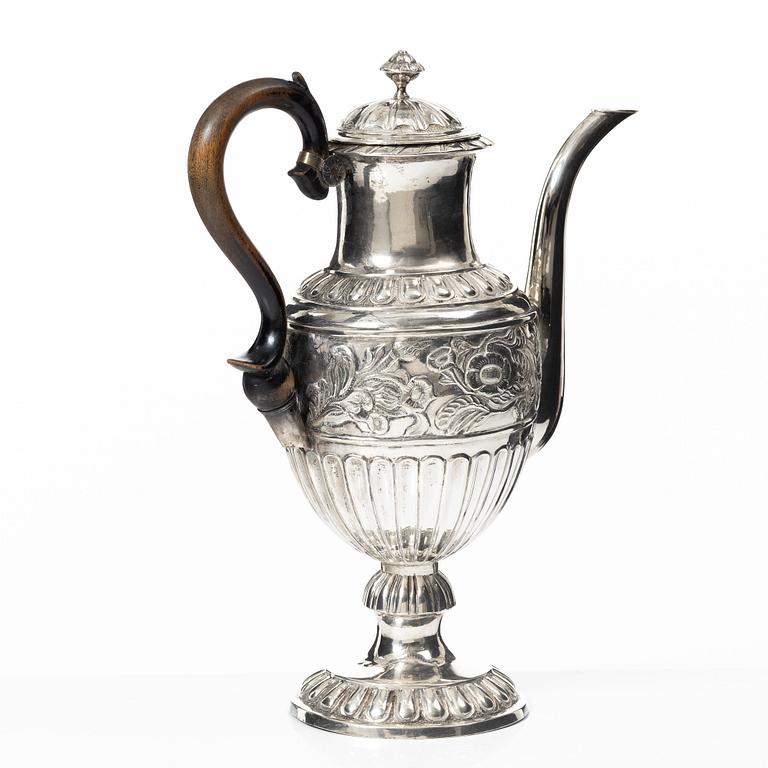 A Swedish silver coffee-pot, mark of Magnus Fryberg, Jönköping 1839.