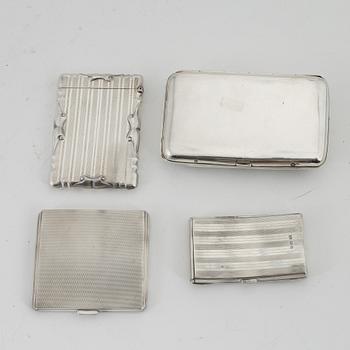 Cases, 3 pcs, silver, England, including Walker & Hall, Birmingham 1951.