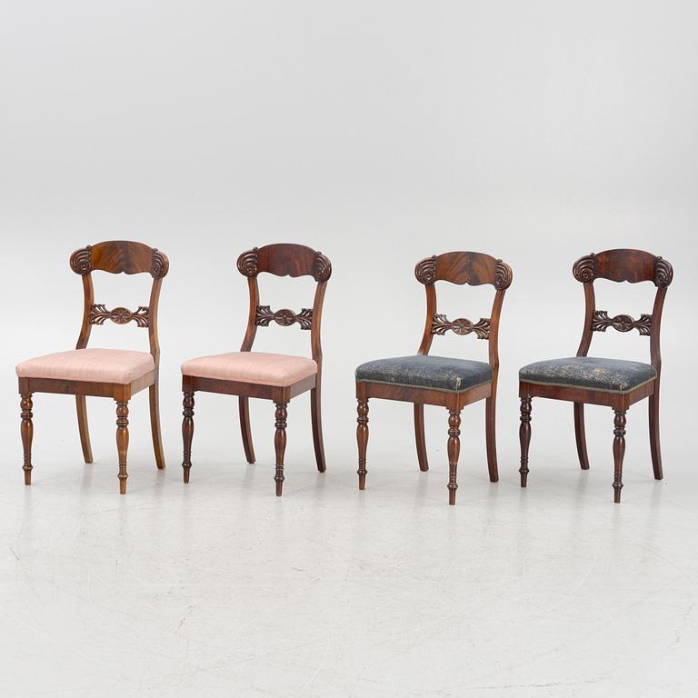 A set of four mahogany chairs, mid19th century.