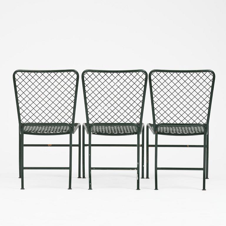 Josef Frank, trädgårdsstolar, nio stycken, modell 591, Firma Svenskt Tenn.