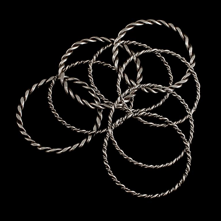 ARMRINGAR, 8 st, silver.
