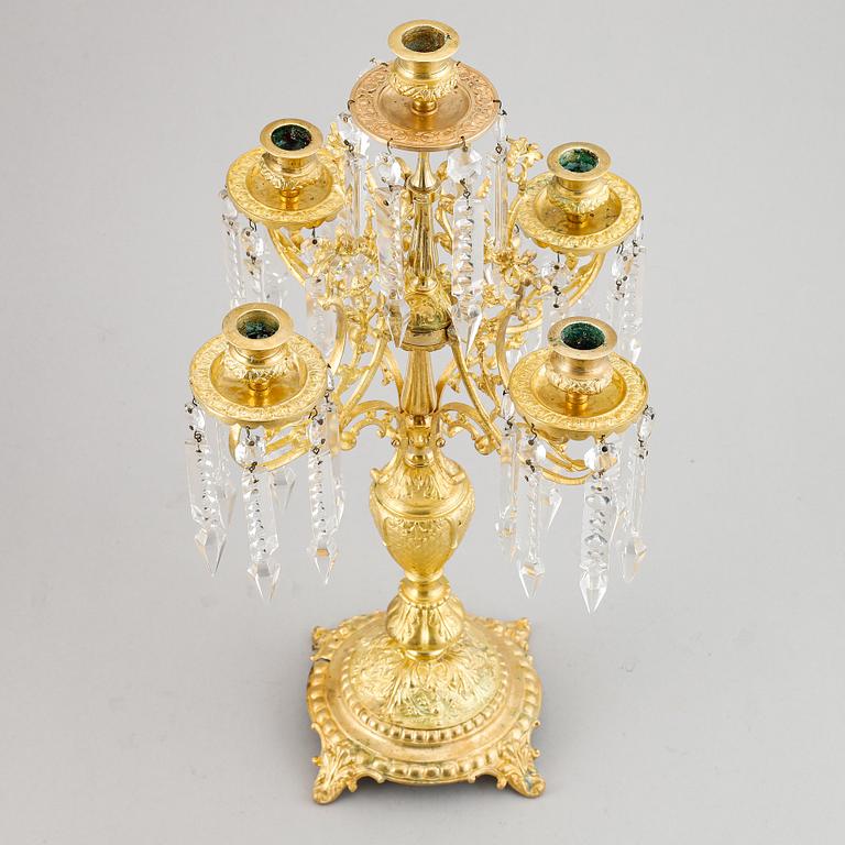 Kandelaber, mässing, oscariansk, 1800-talets slut.