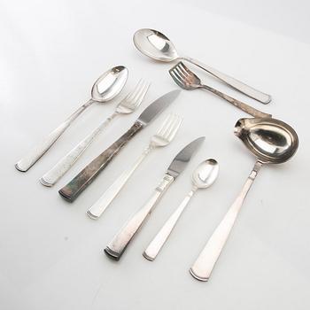 Jacob Ängman, bestick ca 66 st, silver, "Rosenholm", GAB, Stockholm/Eskilstuna N8 - E10.