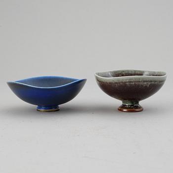 Berndt Friberg, two stoneware bowls, Gustavsbergs Studio, signed.