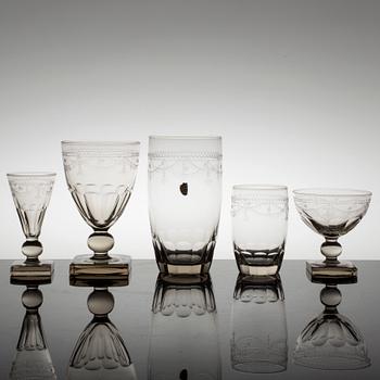 A 57 part glass service from Trelleborg, Sweden first haft of the 20th century.