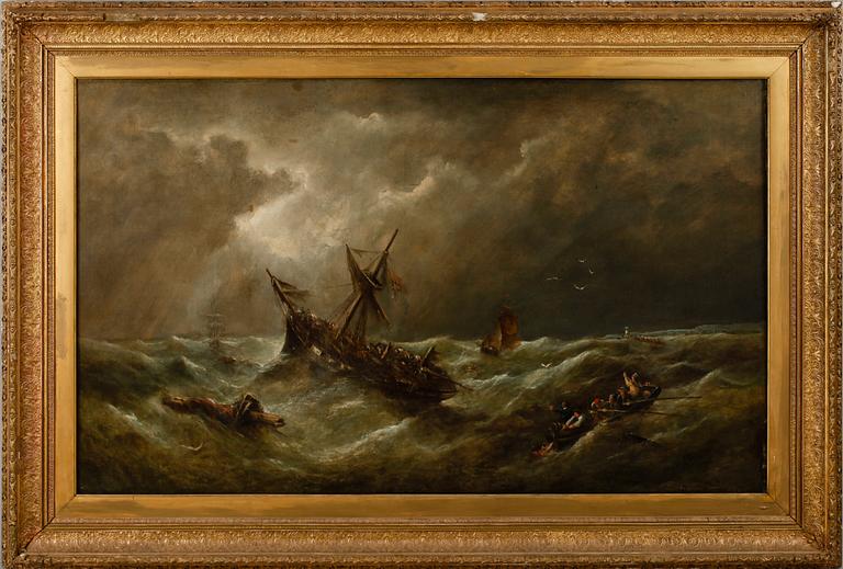 OKÄND KONSTNÄR, olja på duk, England, 1800-tal, sign J Wilson.