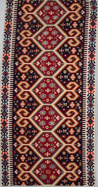 TÄCKE, semiantik, kelim, orientalisk, ca 302 X 153 cm.