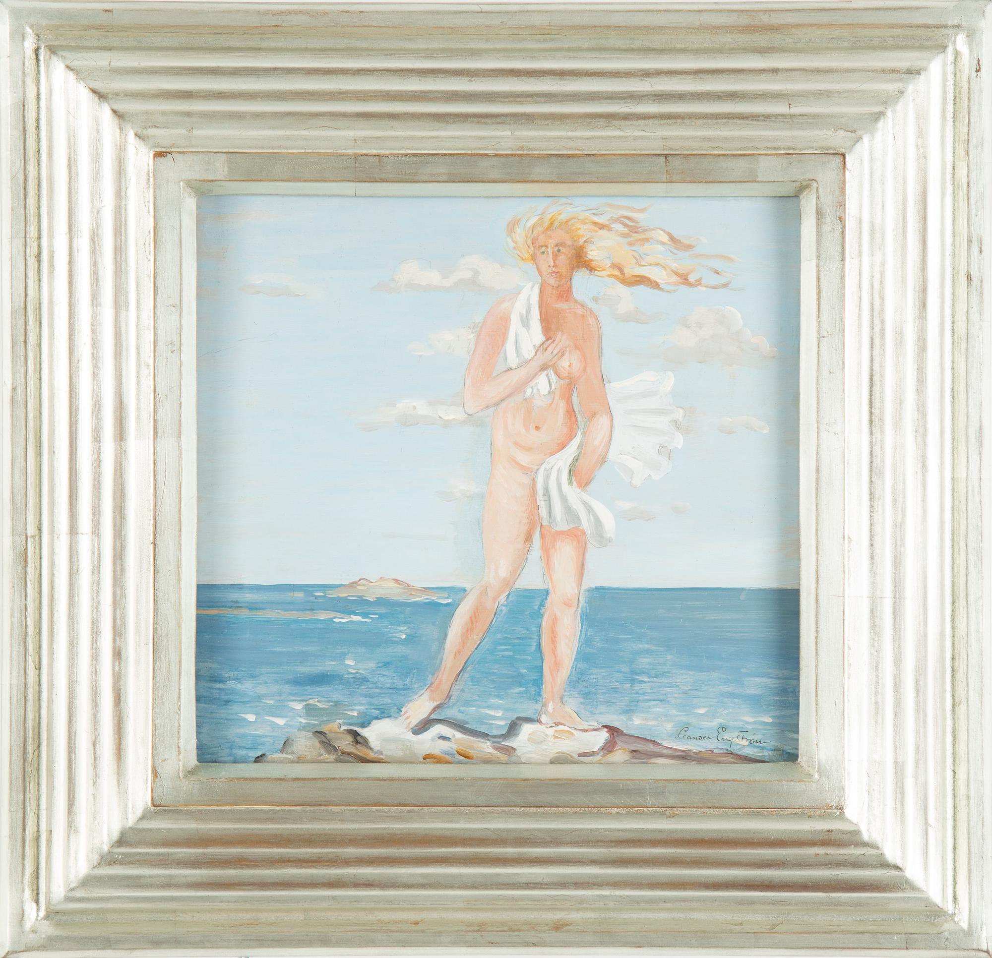 LEANDER ENGSTRÖM, oil and pencil on mahogany panel, signed Leander Engström.