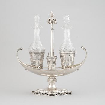 A Swedish late Gustavian cruet-set, mark of Pehr Zethelius, Stockholm 1799.